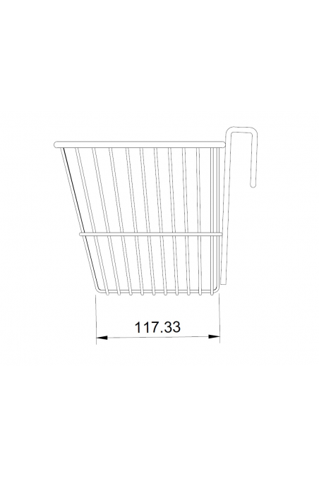 Cesta de alambre de 3,5 litros, cónica, gancho en T, acero inoxidable (AISI 304) JB 161-235-163