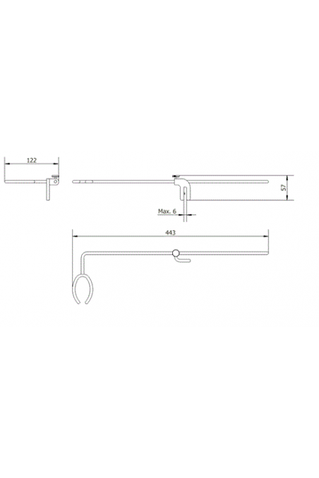 Soporte para lector de códigos de barras para, por ejemplo, montaje en pantalla en AISI 304, JB 13-00-00 de JB Medico