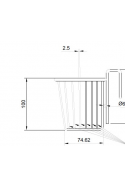 Cesta de alambre de 1 litros, cónica, gancho en T, acero inoxidable (AISI 304) JB 161-150-100