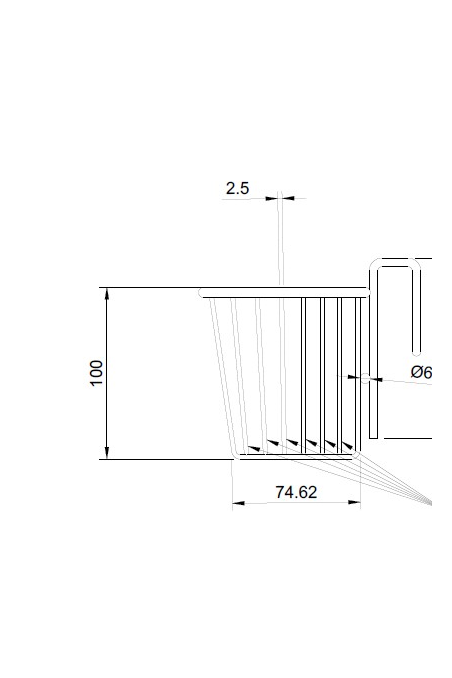 Cesta de alambre de 1 litros, cónica, gancho en T, acero inoxidable (AISI 304) JB 161-150-100