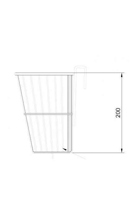 Cesta de alambre - Cesta de 6,9 litros con gancho para pistas en T. JB 161-350-150 por JB Medico