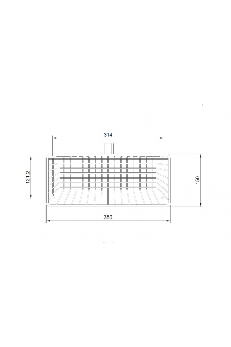 Cesta de alambre - Cesta de 6,9 litros con gancho para pistas en T. JB 161-350-150 por JB Medico