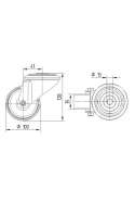 Alpha stainless, swivel wheel without brake, heat-resistant rubber, Ø100 mm. 8470BOG100P30-13, by JB Medico