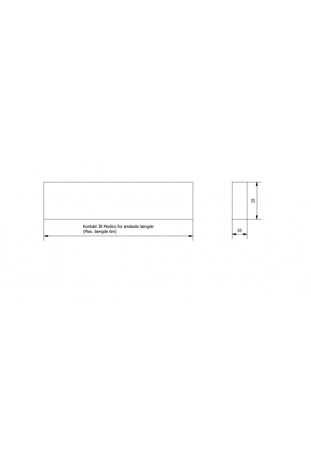 JBM Kulisseskinne, massiv aluminium. DIN EU 10x25 mm. JB 252-00-00 af JB Medico