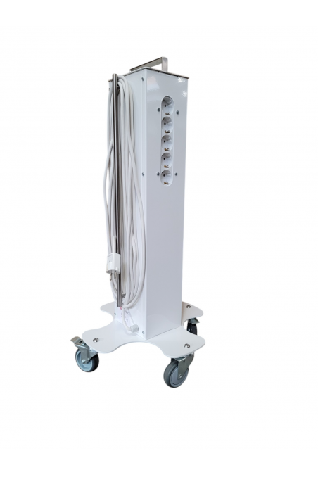 Charging Tower, on wheels, white, 15 Schuko connectors, JB 680-400-15-S by JB Medico