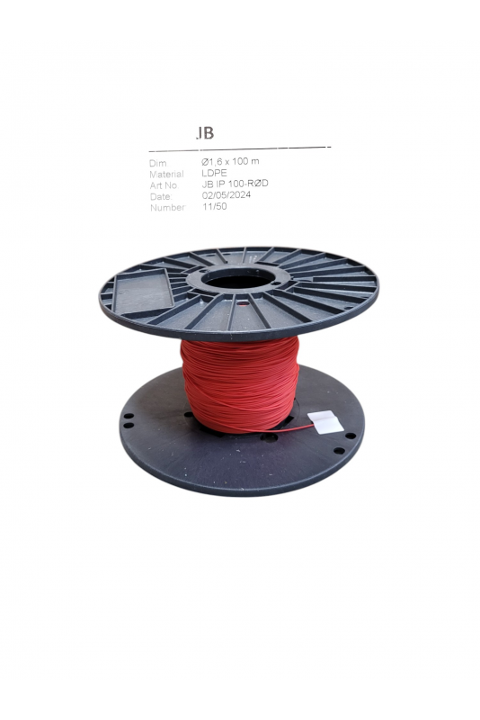 Cordon de traction, cordon d’appel, bobine en plastique 100 mètres, rouge en plastique LDPE, JB IP 100-RED, de JB Medico