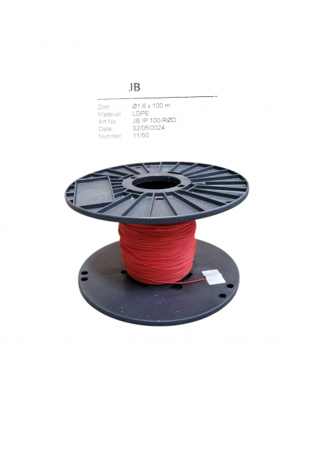 Cordon de traction, cordon d’appel, bobine en plastique 100 mètres, rouge en plastique LDPE, JB IP 100-RED, de JB Medico