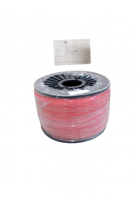 Cordon de traction, cordon d’appel, cordon de sonnette, bobine en plastique 3 000 mètres, rouge en plastique LDPE, JB IP 3000-RE