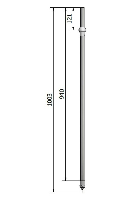 Telescopic rod, Ø25 for slide clamp. JB 317-25-13 by JB Medico