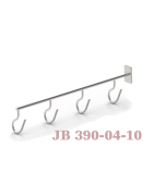 Dropstang med styr for T-spor og 4 kroge, AISI 304, JB 390-04-10 af JB Medico