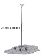 Dropstativ - Small ”One Hand”, lige ben, lang lige søjle & 4 kroge, JB 306-2-317-190  af JB Medico