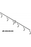 Krogtop, 6 stærke lige kroge til dropstativ,  JB 216-00-00 af JB Medico