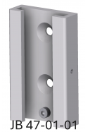 T-Slot Wall bracket with a hole for side-locking, glove box holder and dispensers etc. Aluminium, JB 47-01-01 by JB Medico
