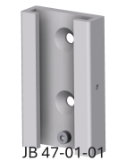 T-spors vægbeslag med hul i siden for låsning, JB 47-01-01 af JB Medico