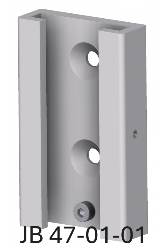T-Slot Wall bracket with a hole for side-locking, glove box holder and dispensers etc. Aluminium, JB 47-01-01 by JB Medico T-Slot Wall bracket with a hole for side-locking, glove box holder and dispensers etc. Aluminium, JB 47-01-01 by JB Medico