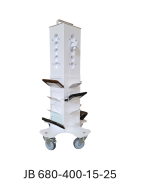 Skolestander m/Rack til 12 mobiltelefoner, 15 DK stik og 4 hjul, JB 680-400-15-25 af JB Medico