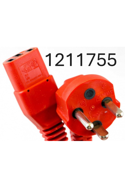 Dansk hospitals netkabel 8,0 meter, C13, rød 1211755 af JB Medico