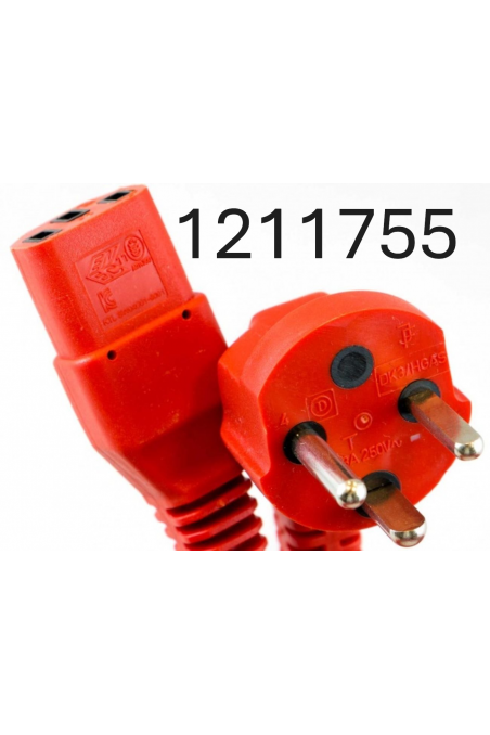 Dansk hospitals netkabel 8,0 meter, C13, rød 1211755 af JB Medico