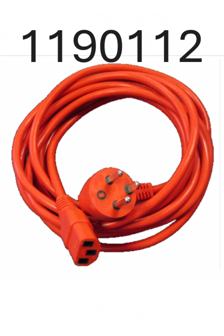 Cable de red hospitalario danés, rojo, acodado, 3 metros, C13, 1190112, por JB Medico