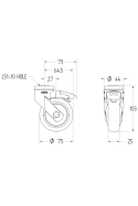 Drejeligt hjul med totalbremse 75 mm (Levina Light) Grå, 5225PJP075L51-10 af JB Medico