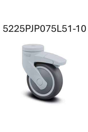 Rueda giratoria con freno total 75 mm (Levina Light) Gris, 5225PJP075L51-10 by JB Medico