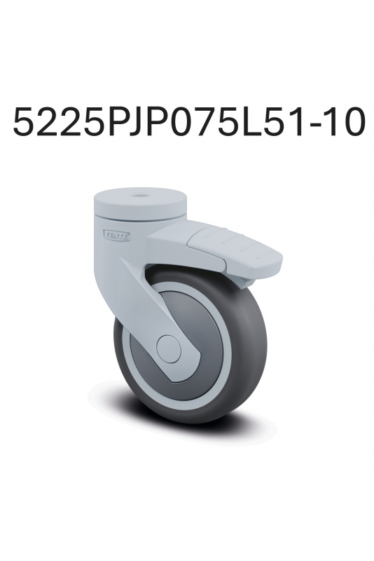 Rueda giratoria con freno total 75 mm (Levina Light) Gris, 5225PJP075L51-10 by JB Medico Rueda giratoria con freno total 75 mm (Levina Light) Gris, 5225PJP075L51-10 by JB Medico