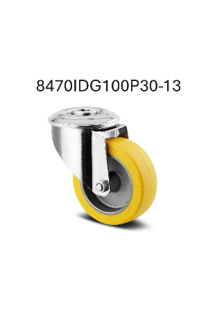 Swivel castor with brake, Ø100 mm, stainless, 8470IDG100P30-13 by JB Medico