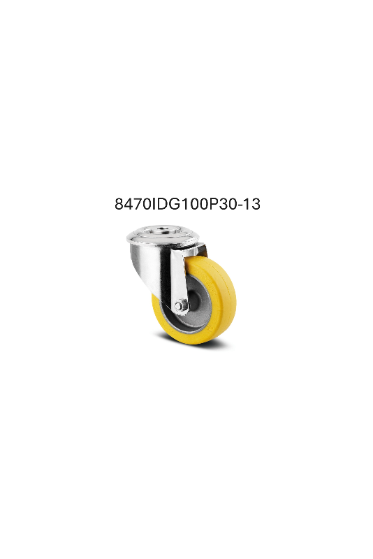 Swivel castor with brake, Ø100 mm, stainless, 8470IDG100P30-13 by JB Medico Swivel castor with brake, Ø100 mm, stainless, 8470IDG100P30-13 by JB Medico
