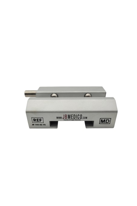 Sliding clamp, DIN standard, wide model, with 2 ball locks. and T-slot, e.g. Bird Blenders. JB 144-45-70 by JB Medico