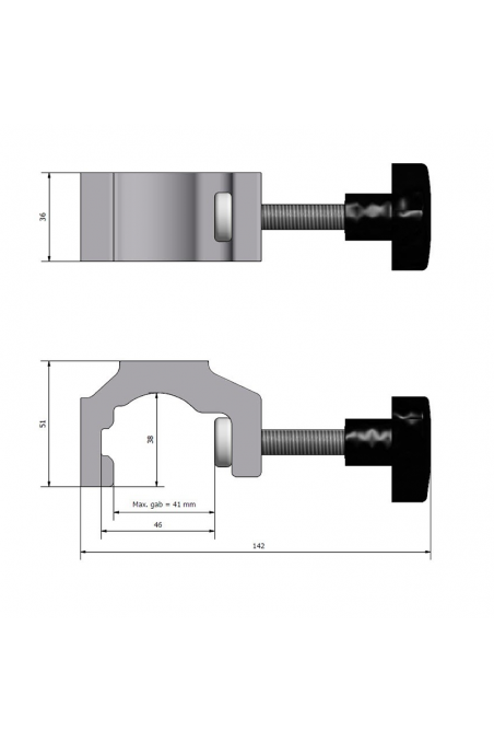 Multigriffes, aluminium, convient de Ø16 à 41 mm, JB 158-00-00 de JB Medico