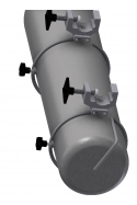 Ilt & Gas flaskeholder-top, Ø117 mm. hul Rustfri Stål (AISI 304), JB 290-01-00
