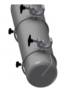 Soporte de cilindro de oxígeno y gas, orificio de Ø117 mm. Acero inoxidable (AISI 304), JB 290-01-00