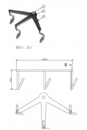 Krogtop, vinklet, 3-kroge til dropstativ, JB 212-00-00 af JB Medico