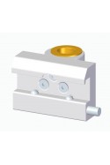 Slide clamp, a wide model with a two-ball clasp with fixing device and brass bush, Ø20 mm hole, JB 144-03-20 by JB Medico