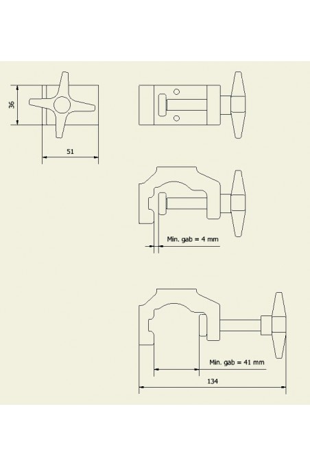 Soporte múltiple - El accesorio se puede conectarse en cualquier lugar. Se adapta a Ø16-41 mm., JB 158-00-00 por JB Medico